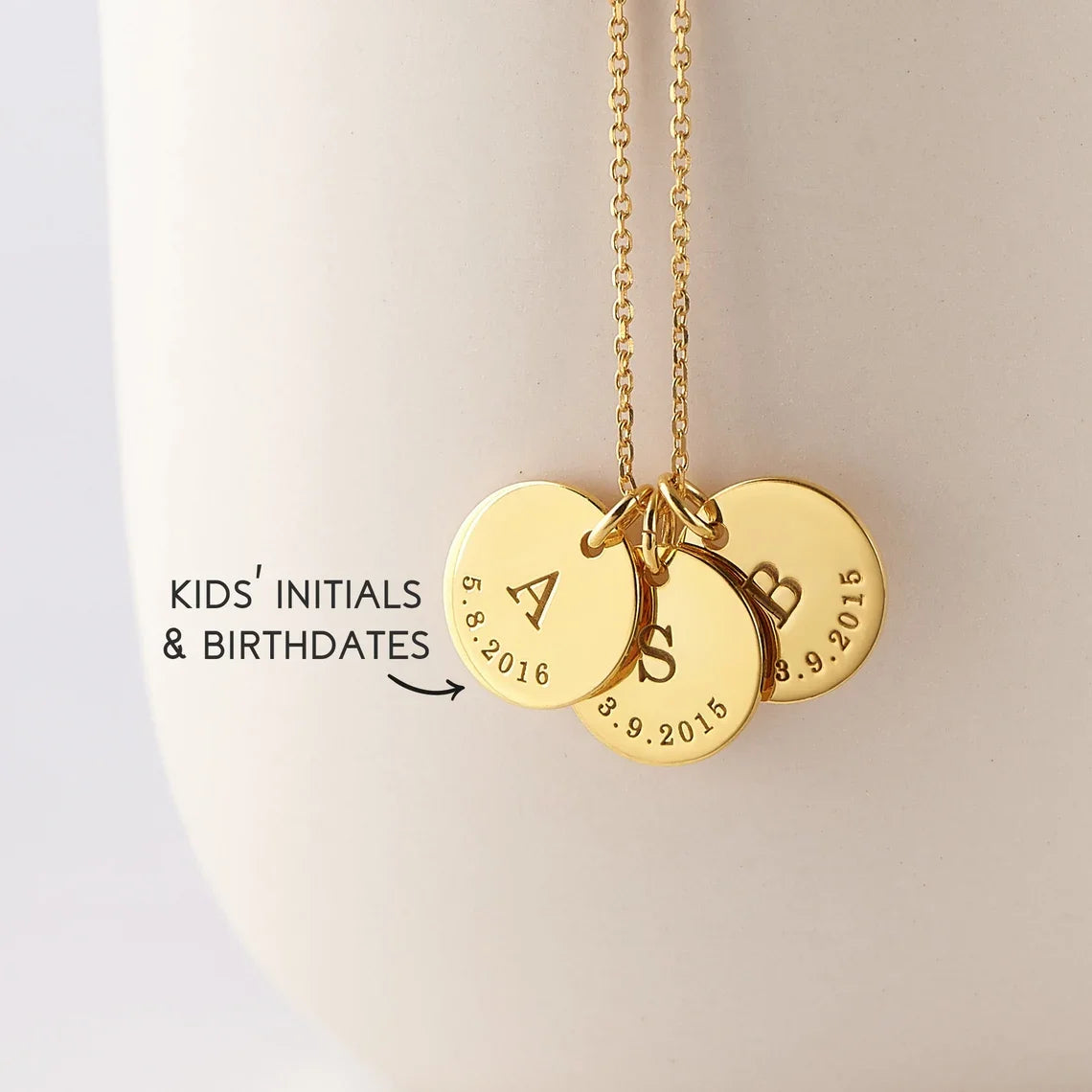 Personalized  Children's Initials Necklace Silver Mom Necklace Kids Initials Necklace For Mom   Jewelry Mothers Day Gift
