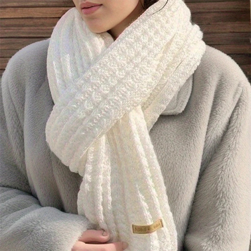Winter Scarf Women Mens Thick Cable Knit Wrap Chunky Long Warm Scarf for Travel Office Warm Cashmere Scarves Neckercheif