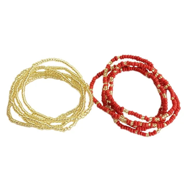 Bohemia Colorful Beaded Elasticity Waist Belly Chain for Women Girl 2023 Fashion Summer Beach Waistband Bikini Beads Jewelry