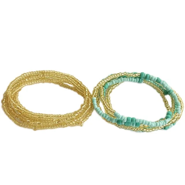 Bohemia Colorful Beaded Elasticity Waist Belly Chain for Women Girl 2023 Fashion Summer Beach Waistband Bikini Beads Jewelry