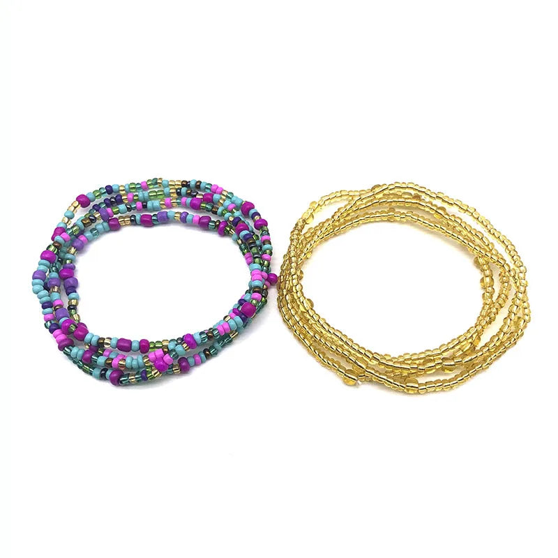 Bohemia Colorful Beaded Elasticity Waist Belly Chain for Women Girl 2023 Fashion Summer Beach Waistband Bikini Beads Jewelry