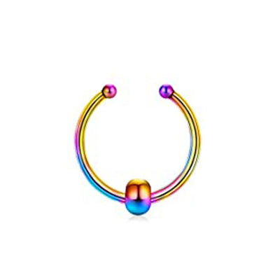 Fake Nose Septum Rings Faux Fake False Imitate Nose Rings Clip Horseshoe Hoop Ring Stainless Steel Body Non Piercing Jewelry