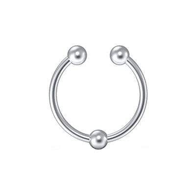Fake Nose Septum Rings Faux Fake False Imitate Nose Rings Clip Horseshoe Hoop Ring Stainless Steel Body Non Piercing Jewelry