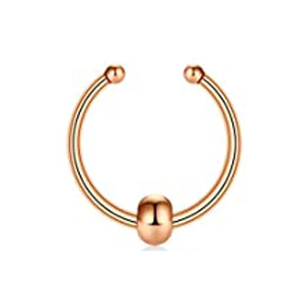 Fake Nose Septum Rings Faux Fake False Imitate Nose Rings Clip Horseshoe Hoop Ring Stainless Steel Body Non Piercing Jewelry