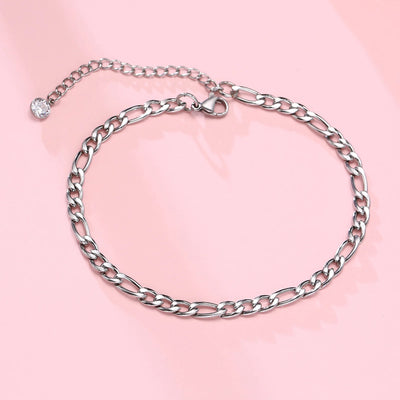 Figaro Chain Anklet for Men & Women, Everyday Adjustable Dainty Anklet