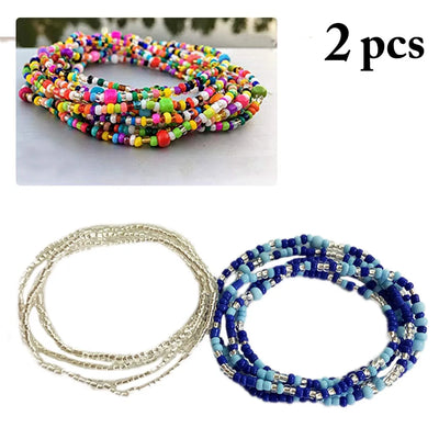 Bohemia Colorful Beaded Elasticity Waist Belly Chain for Women Girl 2023 Fashion Summer Beach Waistband Bikini Beads Jewelry