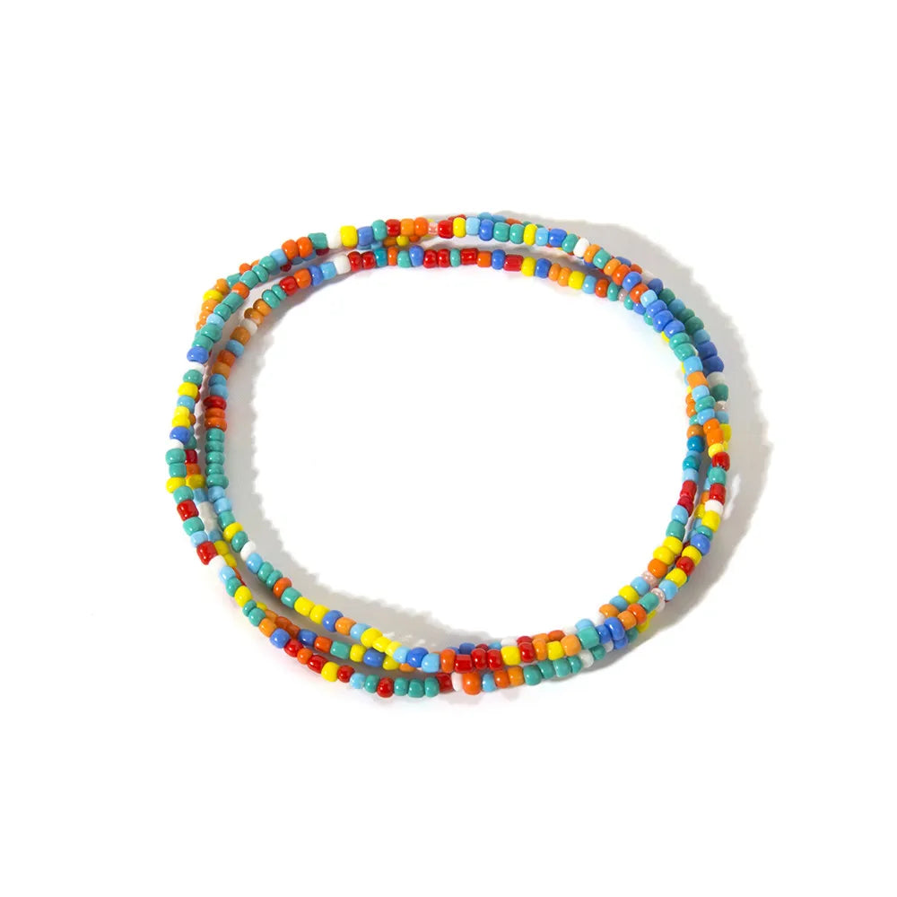 Bohemia Colorful Beaded Elasticity Waist Belly Chain for Women Girl 2023 Fashion Summer Beach Waistband Bikini Beads Jewelry