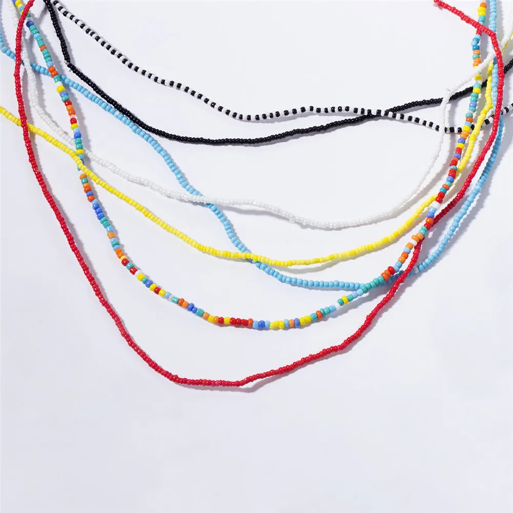 Bohemia Colorful Beaded Elasticity Waist Belly Chain for Women Girl 2023 Fashion Summer Beach Waistband Bikini Beads Jewelry