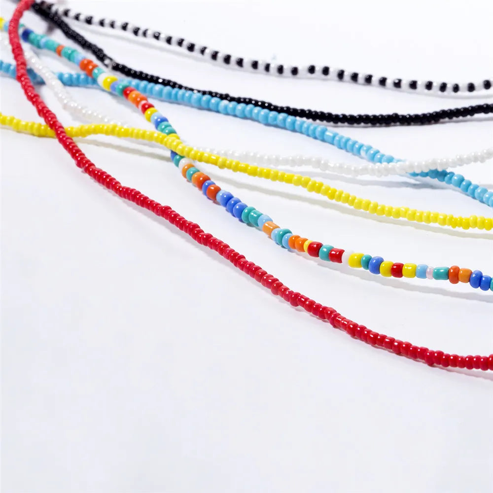 Bohemia Colorful Beaded Elasticity Waist Belly Chain for Women Girl 2023 Fashion Summer Beach Waistband Bikini Beads Jewelry