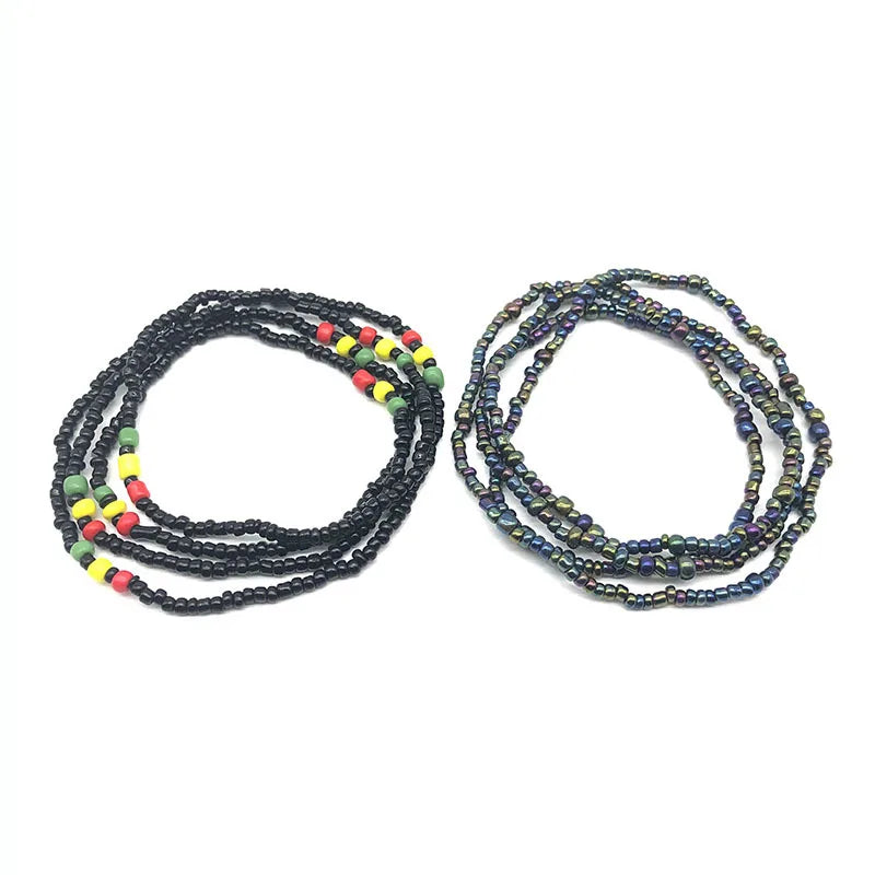 Bohemia Colorful Beaded Elasticity Waist Belly Chain for Women Girl 2023 Fashion Summer Beach Waistband Bikini Beads Jewelry