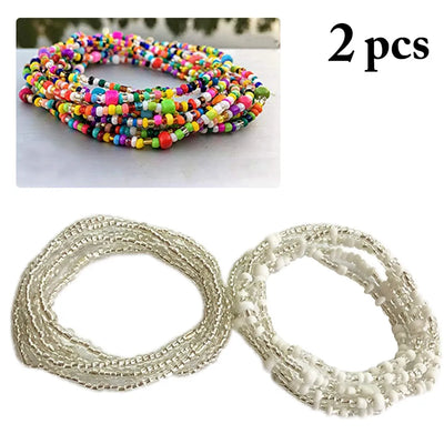 Bohemia Colorful Beaded Elasticity Waist Belly Chain for Women Girl 2023 Fashion Summer Beach Waistband Bikini Beads Jewelry