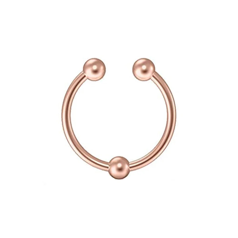 Fake Nose Septum Rings Faux Fake False Imitate Nose Rings Clip Horseshoe Hoop Ring Stainless Steel Body Non Piercing Jewelry