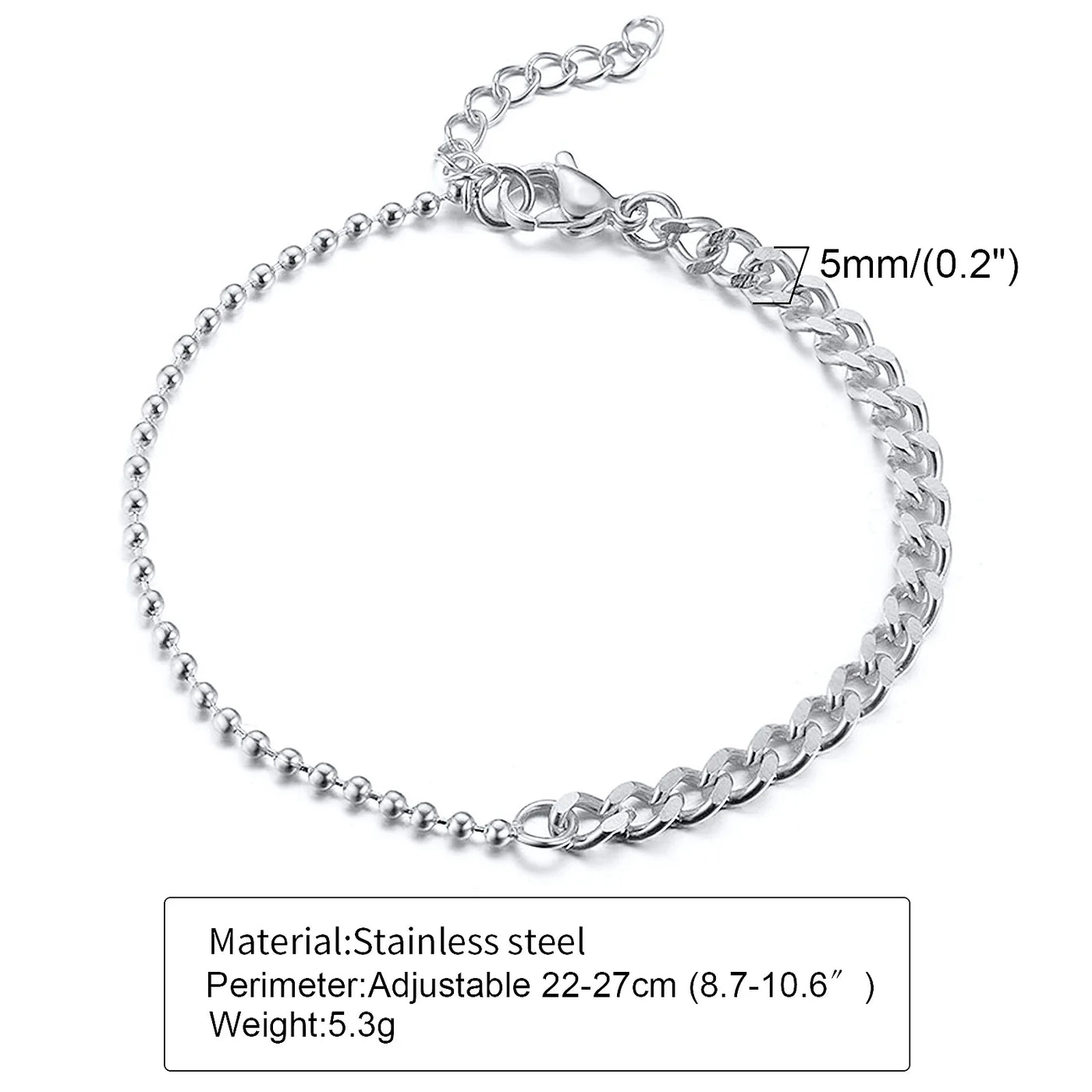 Figaro Chain Anklet for Men & Women, Everyday Adjustable Dainty Anklet