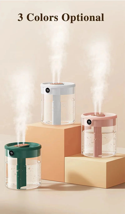 2L Humidifier Household Small Large Capacity Mute Bedroom Usb Office Desktop Portable Student Two Port Spray Water Supplement