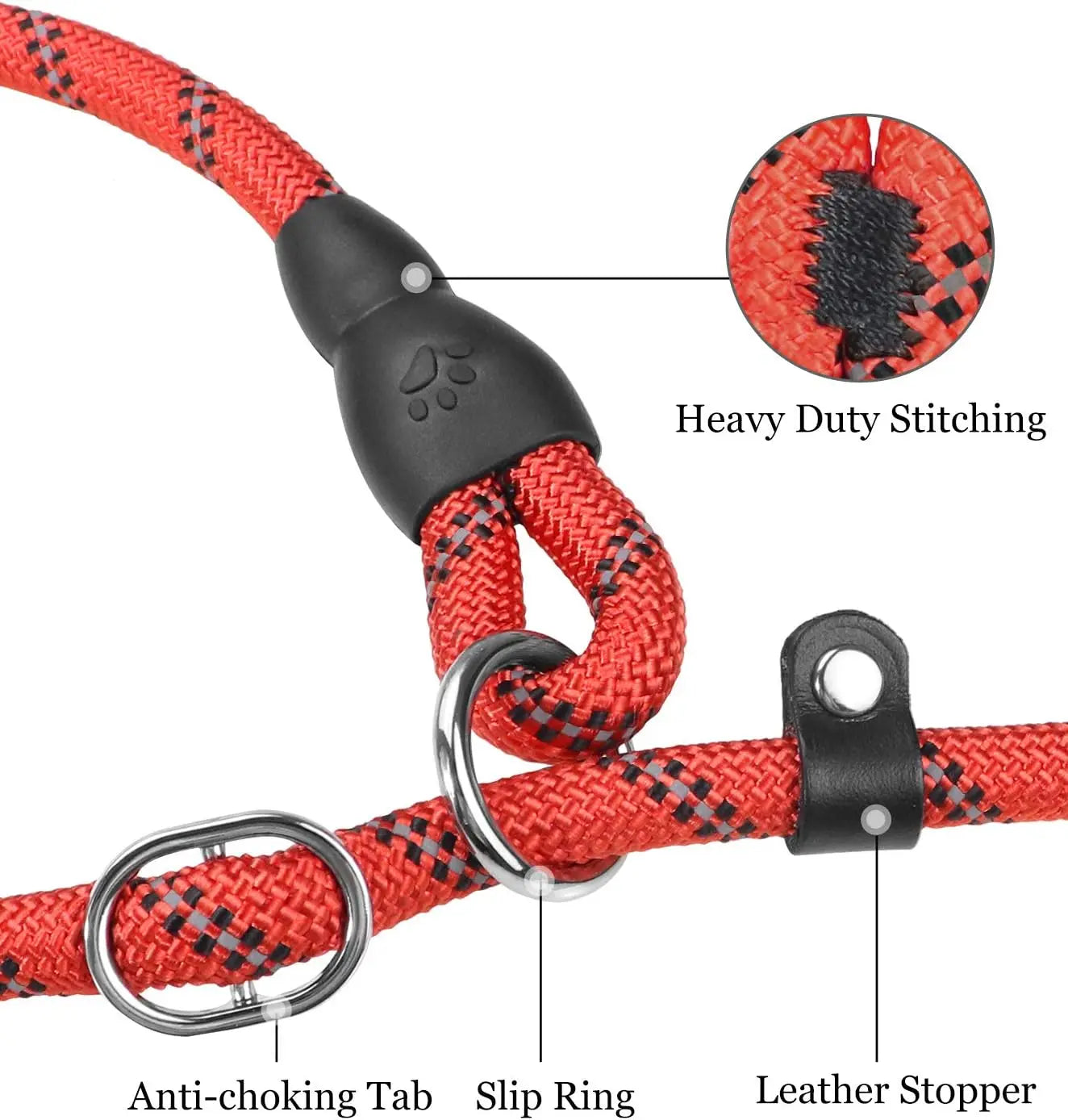 Dog leash, reflective at night, hand tight, suitable for large, medium, and small pet dogs