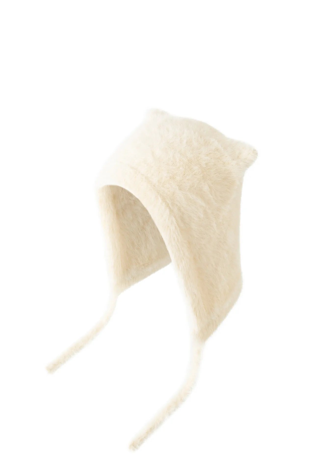 Winter Mink Velvet Fur Beanies for Women Men Cute Bear Ear Knitted Hat Crimped Straps Pullover Hat Hoody Balaclava Mom Gift