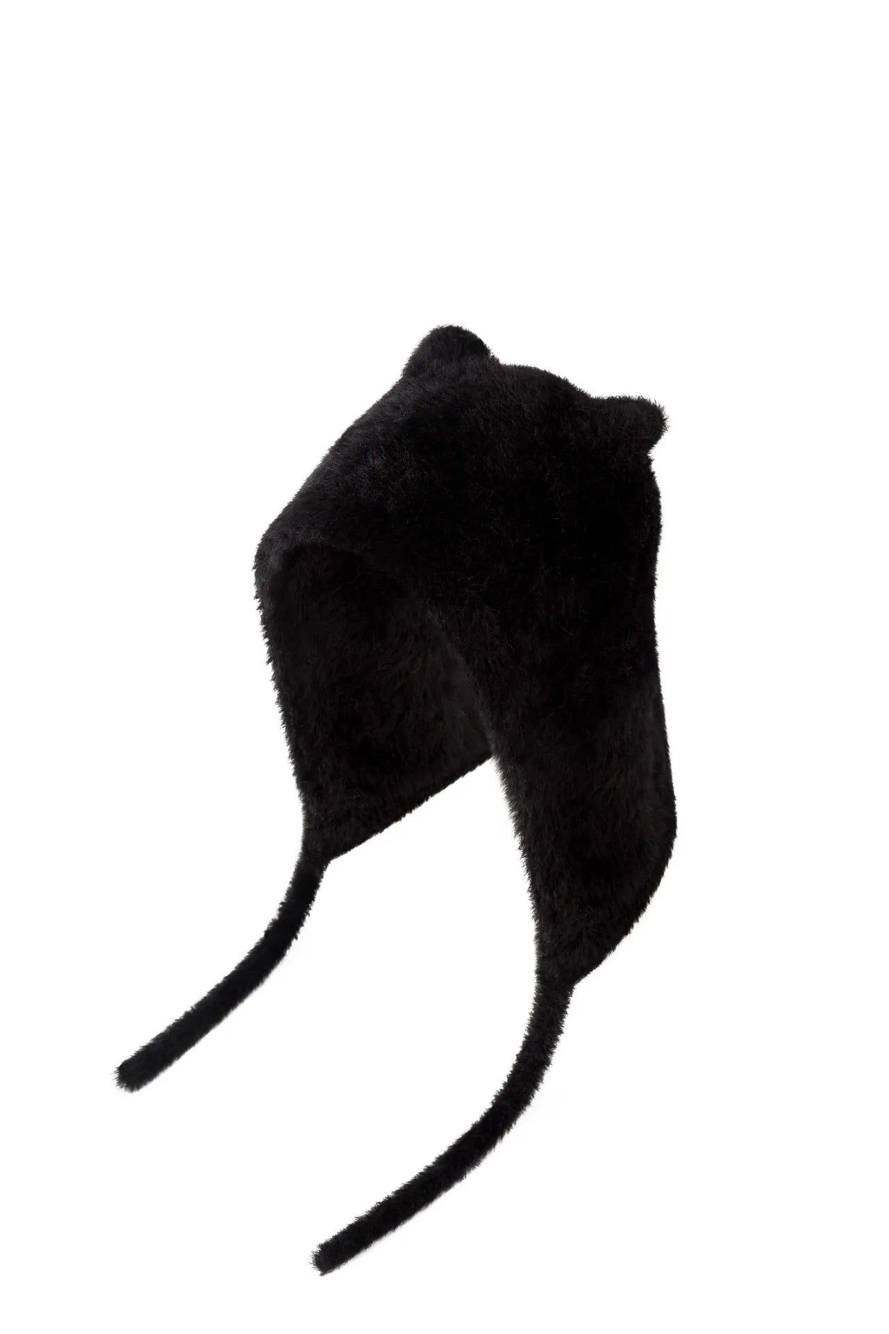 Winter Mink Velvet Fur Beanies for Women Men Cute Bear Ear Knitted Hat Crimped Straps Pullover Hat Hoody Balaclava Mom Gift