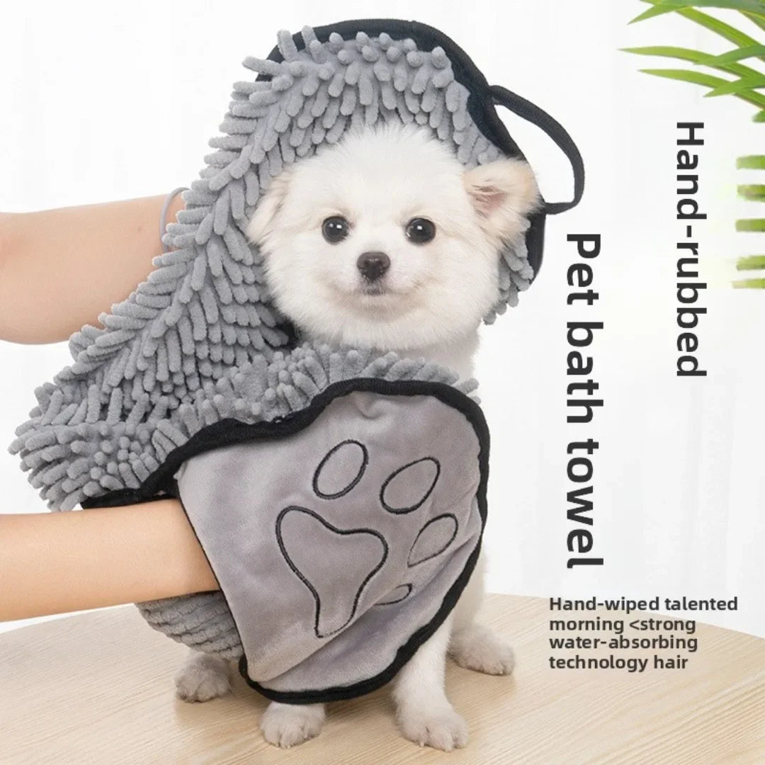 Super Absorbent Pet Bath Towel Quick-drying Cat Towels Convenient Soft Bath Robe Dry Pet Cleaning Washcloth Dog Accessories