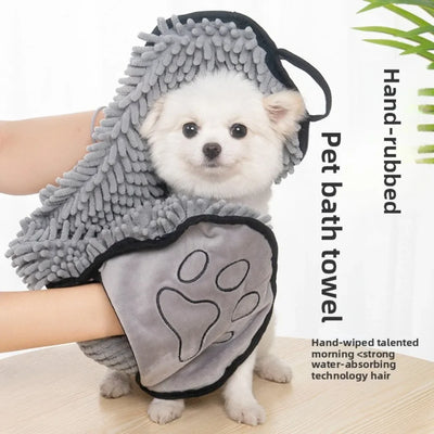 Super Absorbent Pet Bath Towel Quick-drying Cat Towels Convenient Soft Bath Robe Dry Pet Cleaning Washcloth Dog Accessories