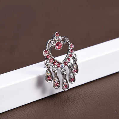 Steel Belly Button Rings Pink Crystal Piercing Navel Heart Style Navel Piercing Earring Belly Piercing Sexy Body Jewelry Ombligo