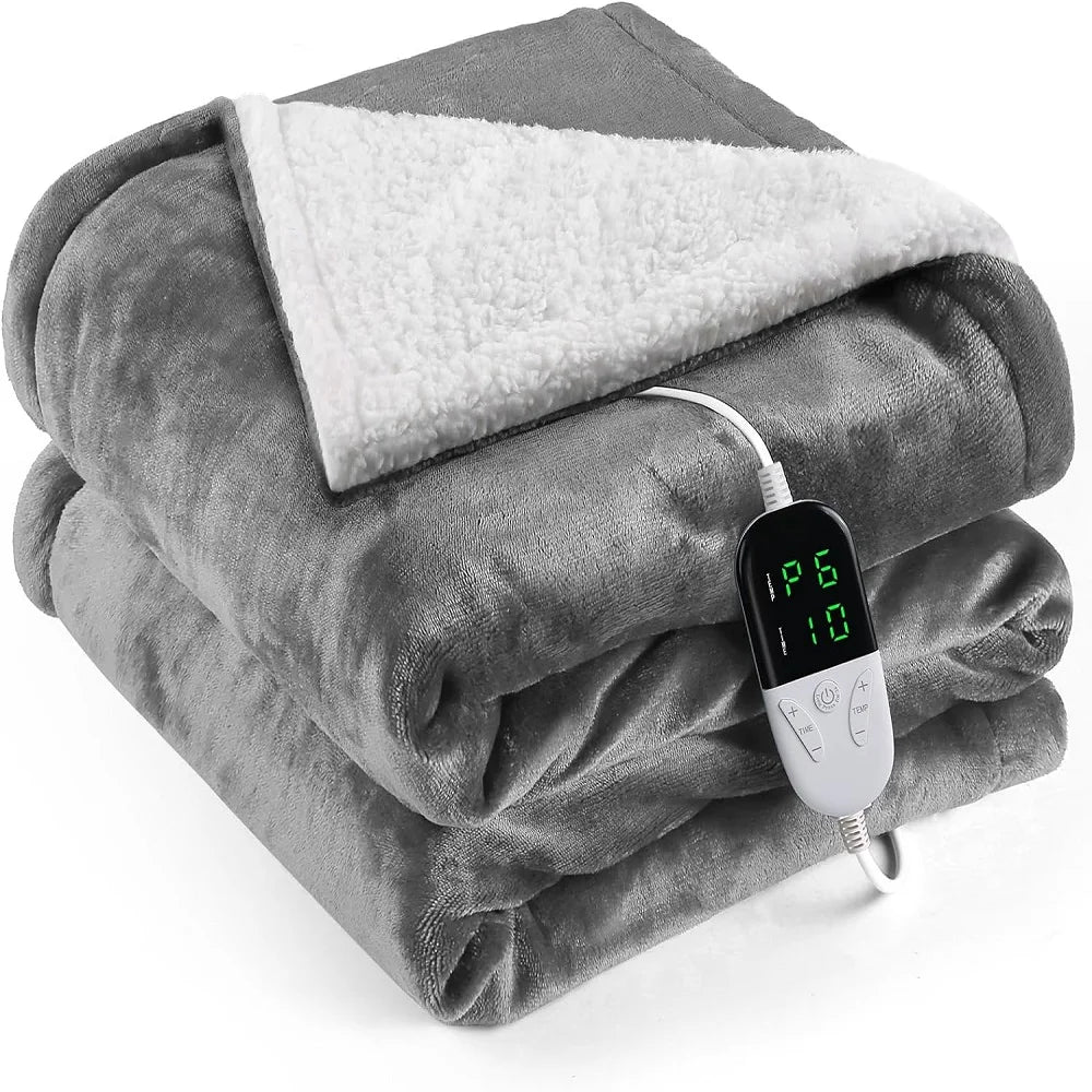 Heated Blanket-Electric Blanket,Soft Heated Throw Blanket with 6 Heating Levels & 4 Hours auto-Off,Over-Heat Protection