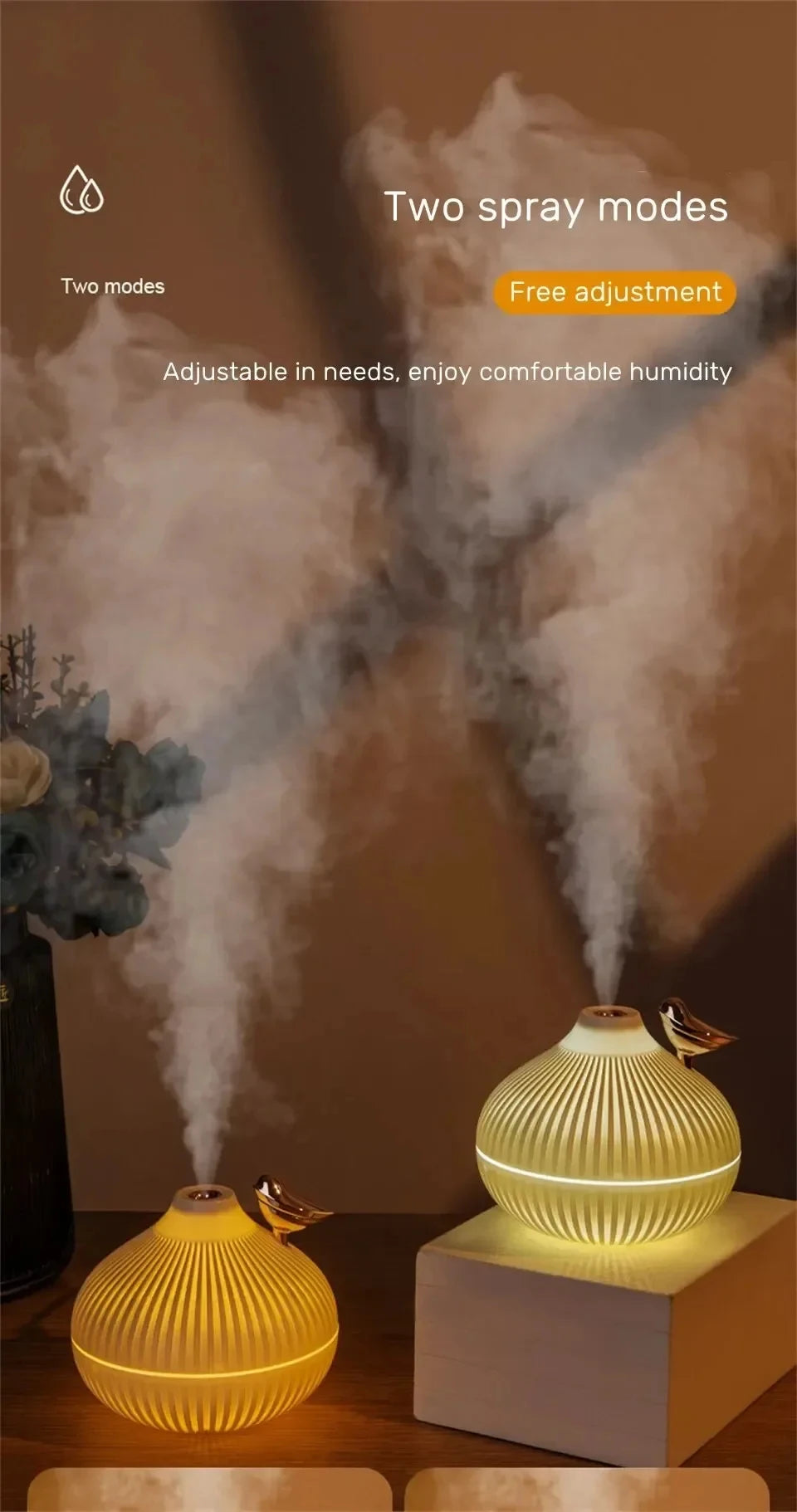 Humidifier Scented  Creative Onion Shape Can Do Night Light Quiet Sleep Desktop Office Air Conditioning Room Water Supply USB ﻿