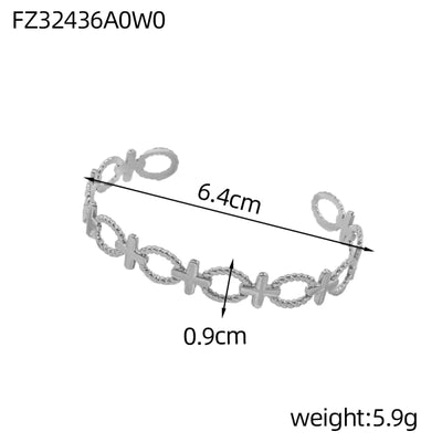 Titanium - Steel Gold - Plated C - Shaped Bangle For Women.