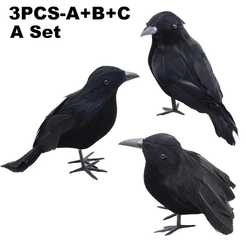 Halloween Decoracion Simulation Black Crow Raven Bird Repellent Pest Control Pigeon Repellent Garden Decoration Outdoor