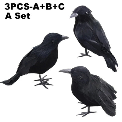 Halloween Decoracion Simulation Black Crow Raven Bird Repellent Pest Control Pigeon Repellent Garden Decoration Outdoor