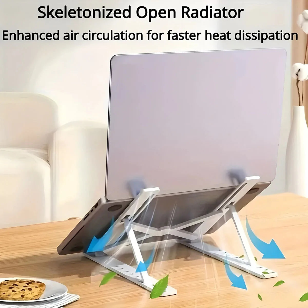 Laptop stand, seven adjustable levels, foldable laptop desktop heightening and cooling tablet support stand