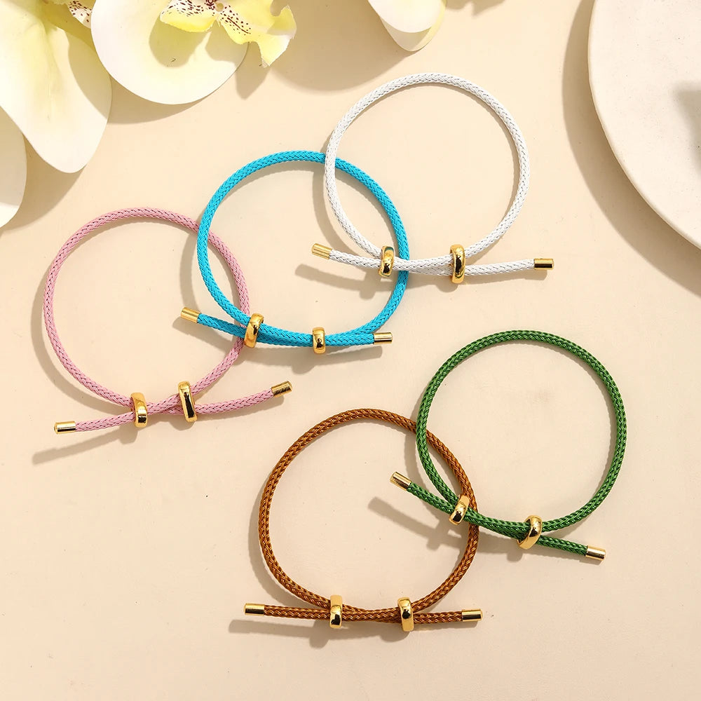 BenS High quality Wire Rope Bangle For Women Colorful Handmade DIY Men Bracelets Adjustable rope Bracelet Jewelry wholesale B13