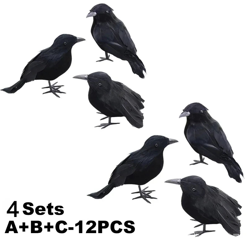 Halloween Decoracion Simulation Black Crow Raven Bird Repellent Pest Control Pigeon Repellent Garden Decoration Outdoor