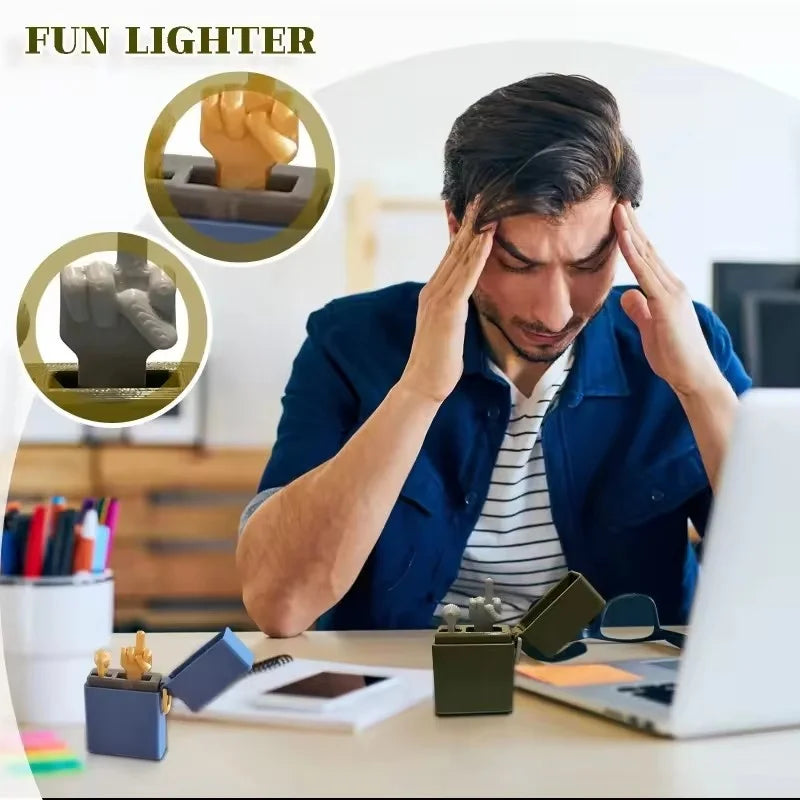 Fun Gag Birthday Gift Accessories Desk Decoration Surprise Gift Box Toys Middle Finger In The Box Supplies Crafts Decor Figurine