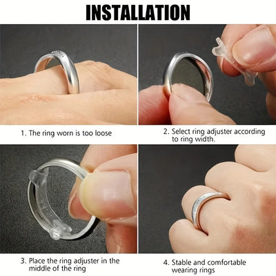 12 Rings/ Set, Adjustable Pad, Ring Size Adjuster, Fixed Loose Ring Size, Ring Reduction Pad, Essential for Wedding Rings