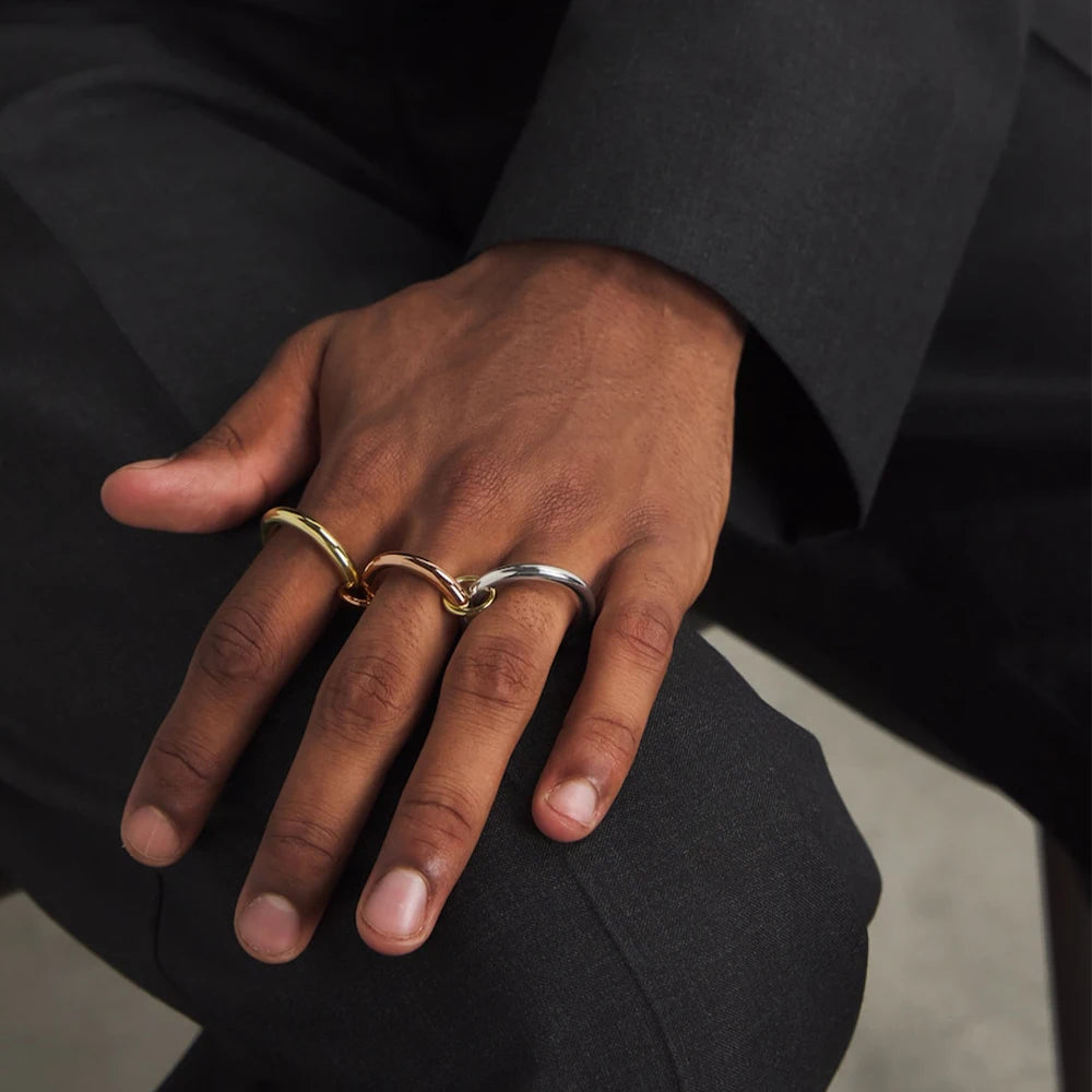 Dainty Stackable Rings for Women Luxury CZ Zircon Shiny Round Circle Ring Paper Clip Simple Combination Jewelry Gifts Wholesale