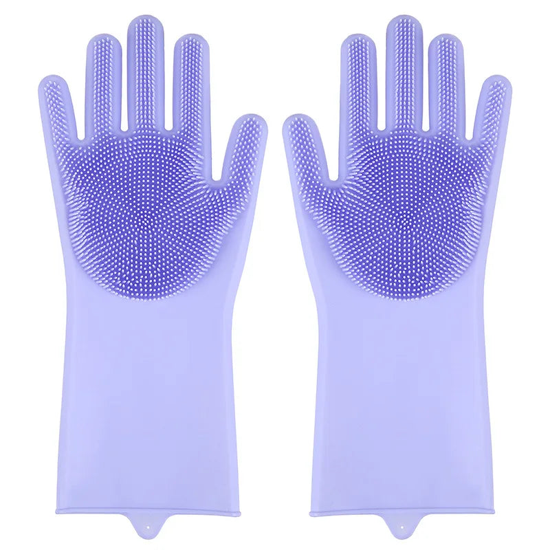 Pet Grooming Cleaning Gloves Dog Cat Bathing Shampoo Glove Scrubber Magic Dishwashing Cleanner Sponge Silicon Hair Removal Glove