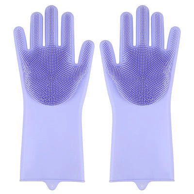 Pet Grooming Cleaning Gloves Dog Cat Bathing Shampoo Glove Scrubber Magic Dishwashing Cleanner Sponge Silicon Hair Removal Glove