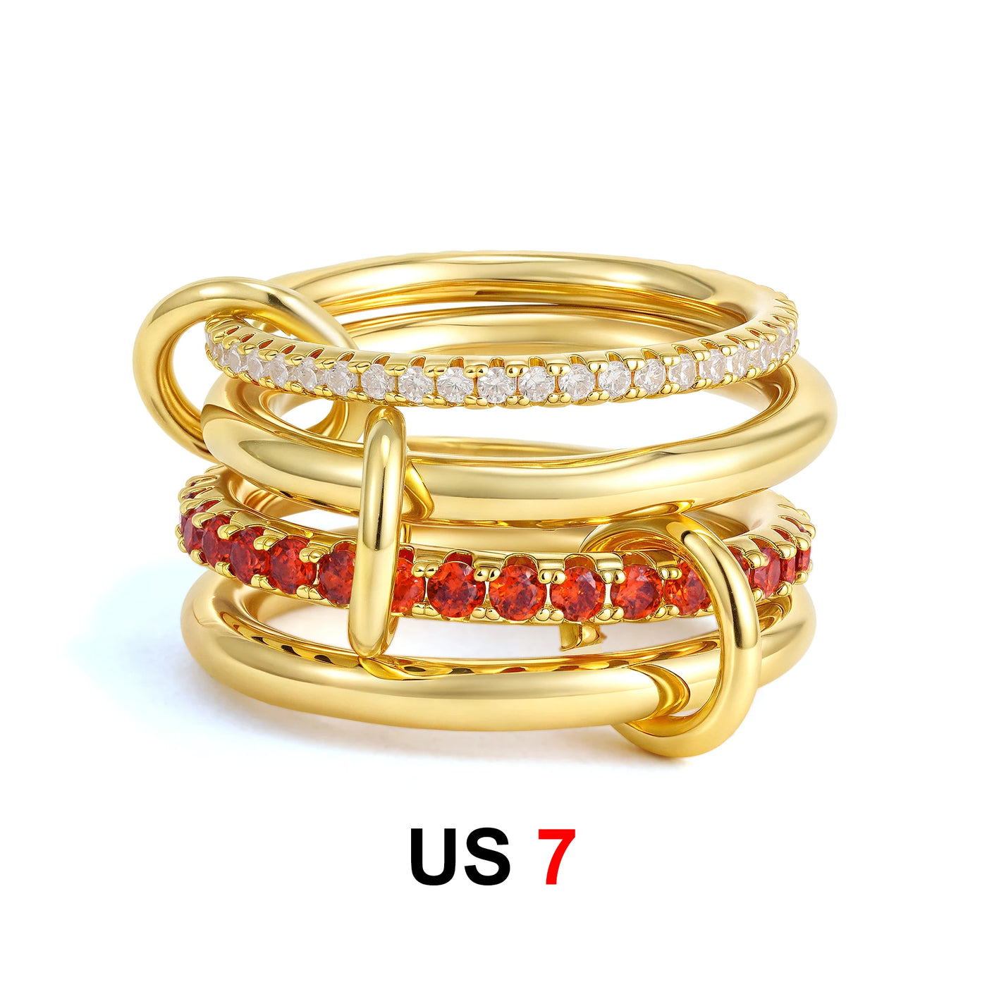 Dainty Stackable Rings for Women Luxury CZ Zircon Shiny Round Circle Ring Paper Clip Simple Combination Jewelry Gifts Wholesale