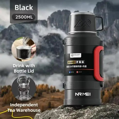 Stainless Steel Insulated Water Bottle with Handle Outdoor Portable Large Capacity Thermos Bottle,Keep Hot and Cold for 72H