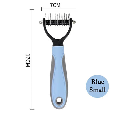 Pet Deshedding Brush Double Sided Pet Grooming Tool for Shedding and Dematting - Stainless Steel Dog Comb with Effective Results