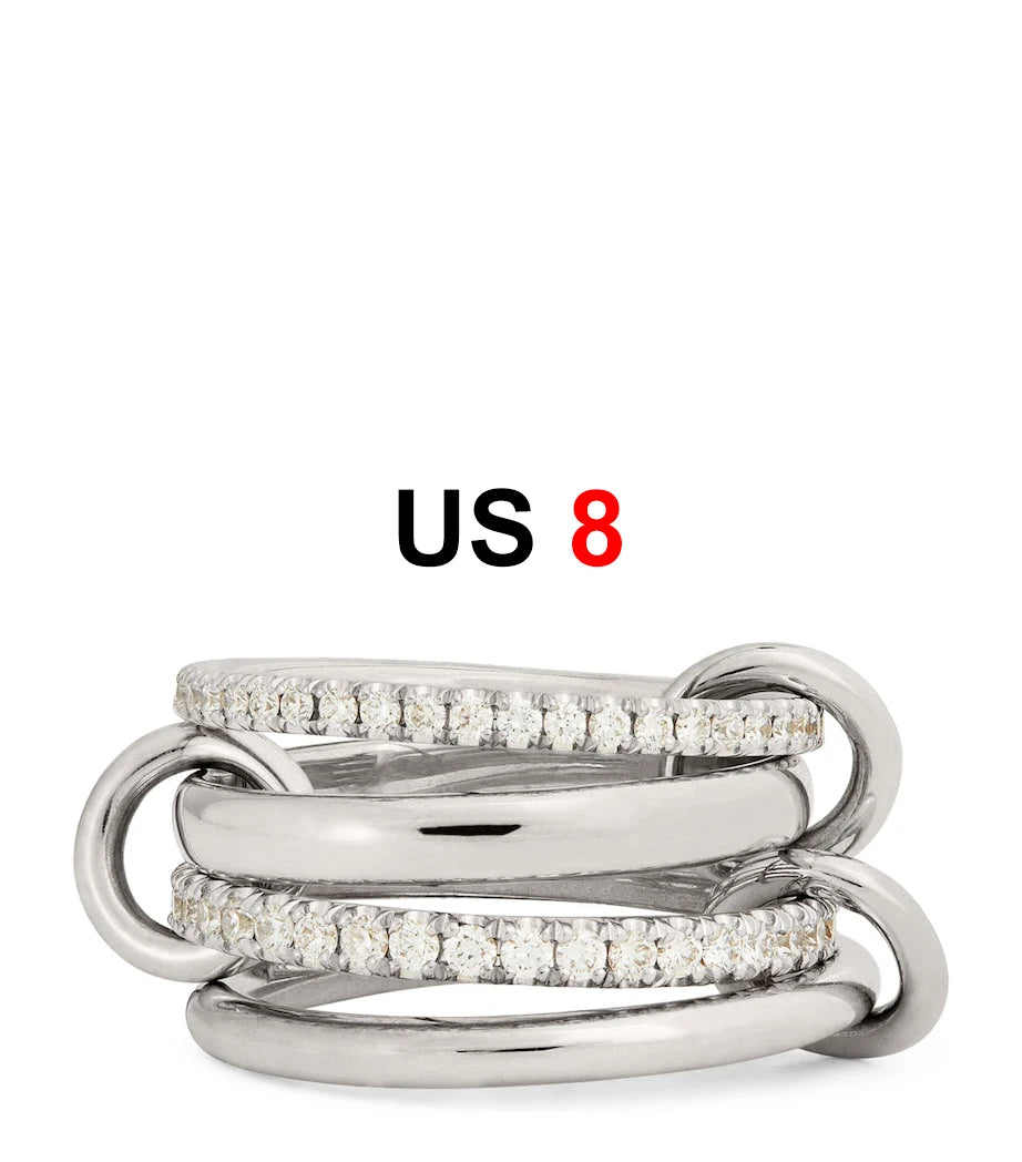 Dainty Stackable Rings for Women Luxury CZ Zircon Shiny Round Circle Ring Paper Clip Simple Combination Jewelry Gifts Wholesale