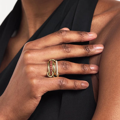 Dainty Stackable Rings for Women Luxury CZ Zircon Shiny Round Circle Ring Paper Clip Simple Combination Jewelry Gifts Wholesale