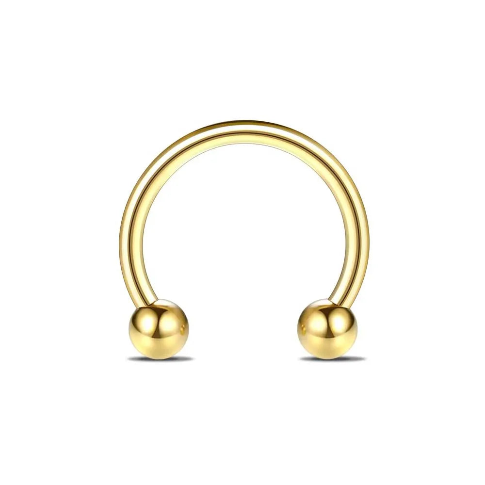 1/6/12PCS Nose Septum Rings 16G Surgical Steel Nose Piercing Jewelry 8mm 10mm 12mm Horseshoe Lip Earring Eyebrow Hoop Gold