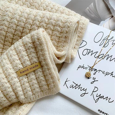 Winter Scarf Women Mens Thick Cable Knit Wrap Chunky Long Warm Scarf for Travel Office Warm Cashmere Scarves Neckercheif