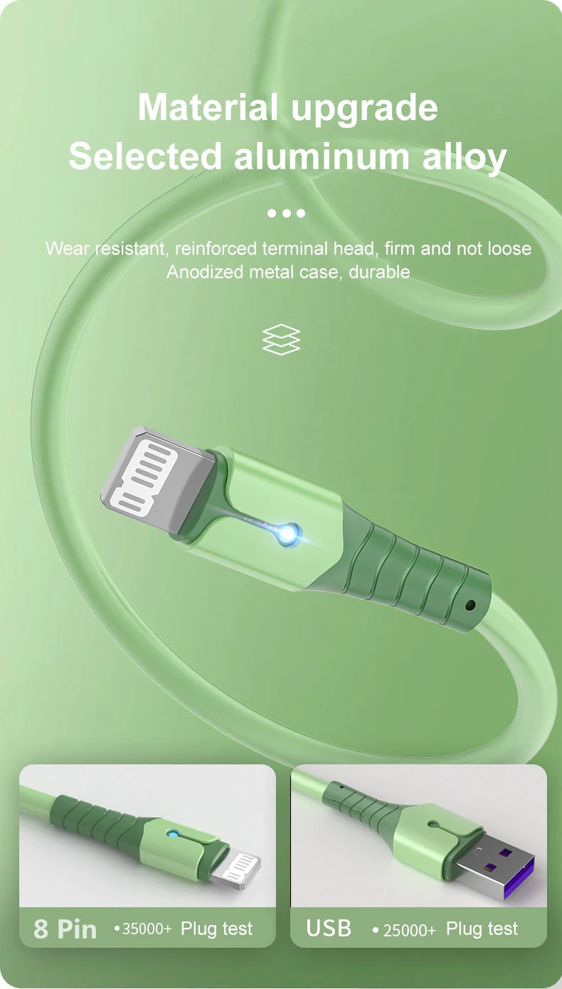 USB Cable for iPhone 14 13 12 11 Pro Max XS XR 6s 7 8 Plus iPad 3A Fast Charging Cable USB to ios Data Cable Quick Charger Wire