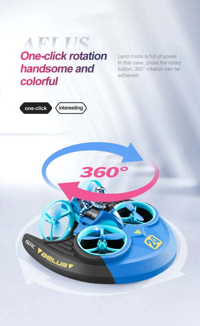 RC Mini Drone Altitude Hold Headless Mode 3 in 1 Sea Land Air Flight 2.4G 6-Axis Quadcopter Boat RC Helicopter For Kid