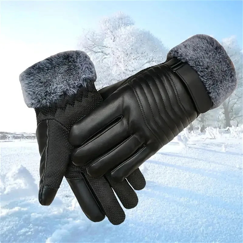 Winter -20 Degrees Cold-proof Ski Gloves Men Windproof Waterproof Keep Warm Gloves Touchscreen Anti Slip Soft Fluff Gloves