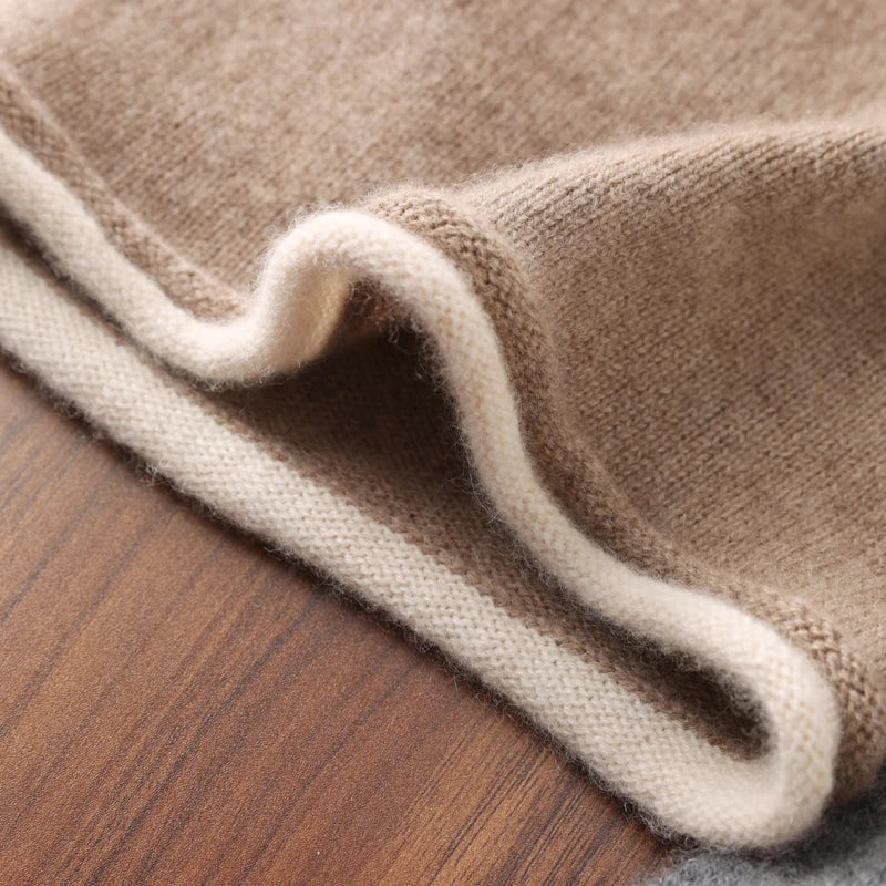 Winter Hat Regardless Of Gender 100% Merino Wool Knitted 2024 New Women's Soft Warm Bean Hat Fashion Outdoor Curly-brimmed Hat