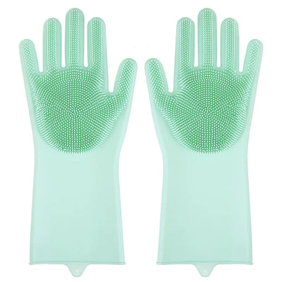Pet Grooming Cleaning Gloves Dog Cat Bathing Shampoo Glove Scrubber Magic Dishwashing Cleanner Sponge Silicon Hair Removal Glove