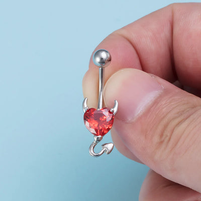 Steel Belly Button Rings Pink Crystal Piercing Navel Heart Style Navel Piercing Earring Belly Piercing Sexy Body Jewelry Ombligo